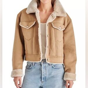 Faux-Suede Cropped Coat